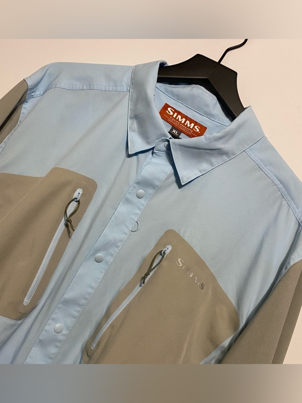 Simms Gt Tricomp LS Shirt - Light Blue Size XL Vented